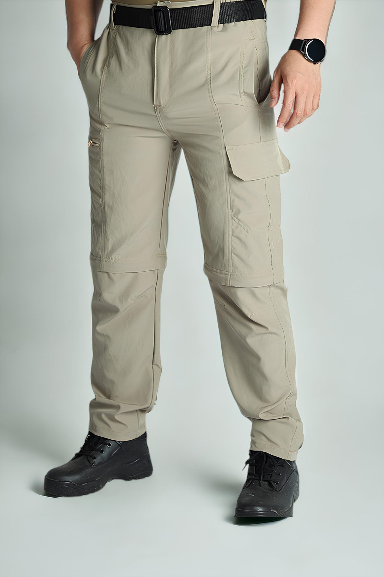 Convertible Tactical Pants Beige Lightweight Fabric)